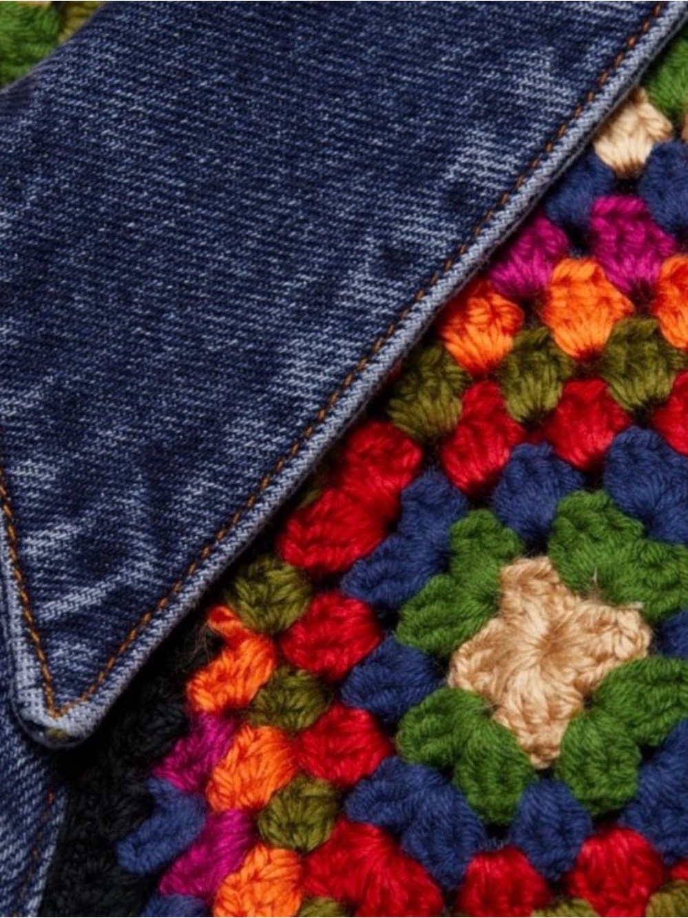 NWT FARM Rio Crochet Denim Jacket - Picture 9 of 10